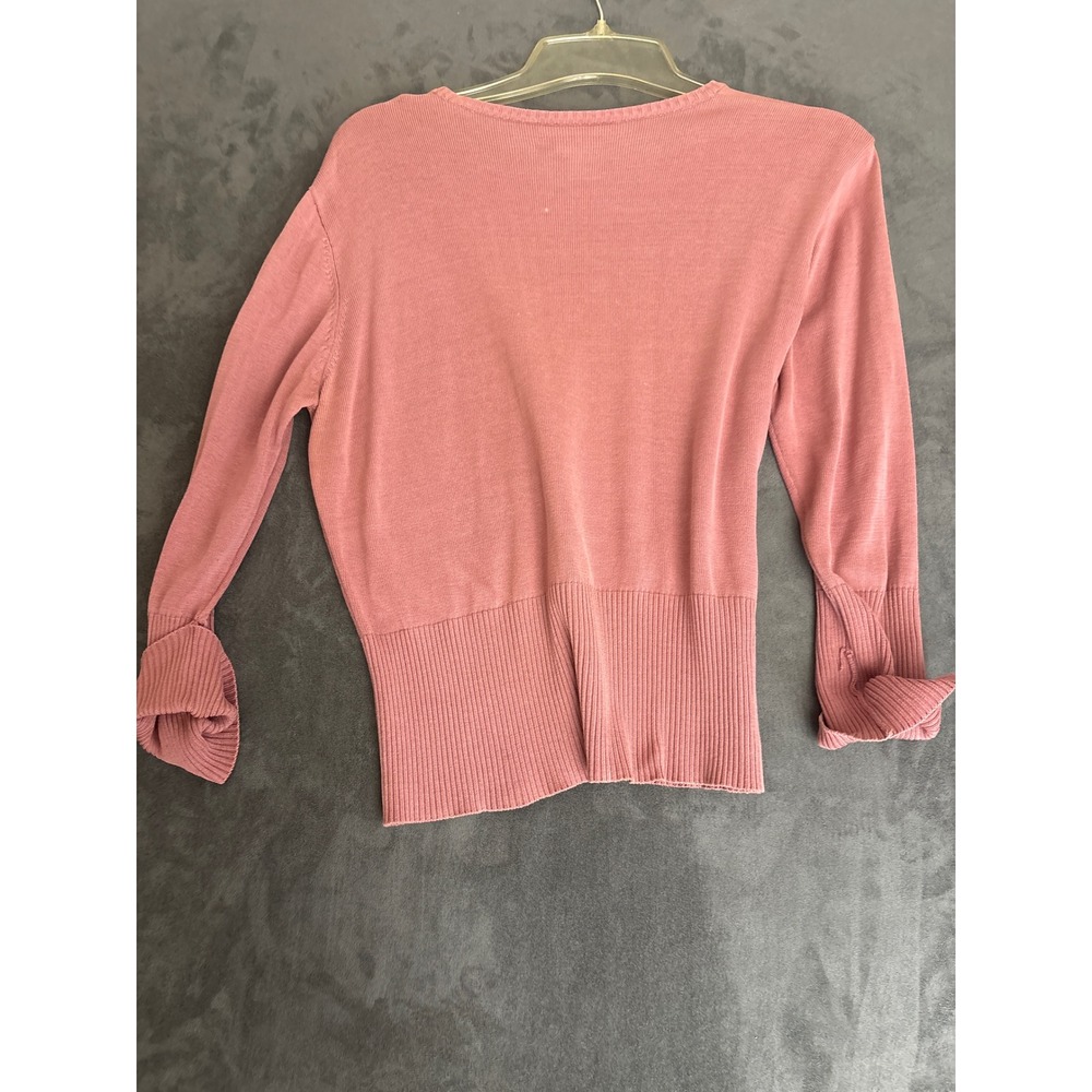 Ribbed Knit Sweater Dusty Rose Pink Small - Picture 7 of 7